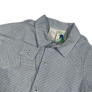 Vintage Sesame Street Boys Blue White Checked Button Shirt Size 4T 90s Kidswear